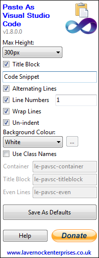 Lavernock Enterprises Paste As Visual Studio Code