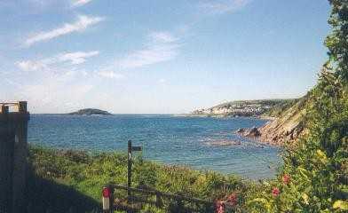 Looe Bay from Cornwall coastal path east
